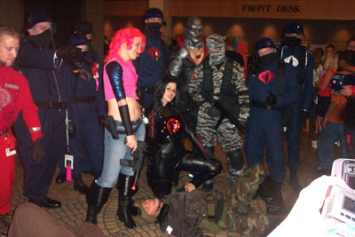Cobra featuring Tank Driver, Zarana, the Baroness, Destro, Firefly, and defeated Unknown